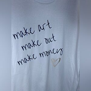 Beige Graphic make art make out make money New XL